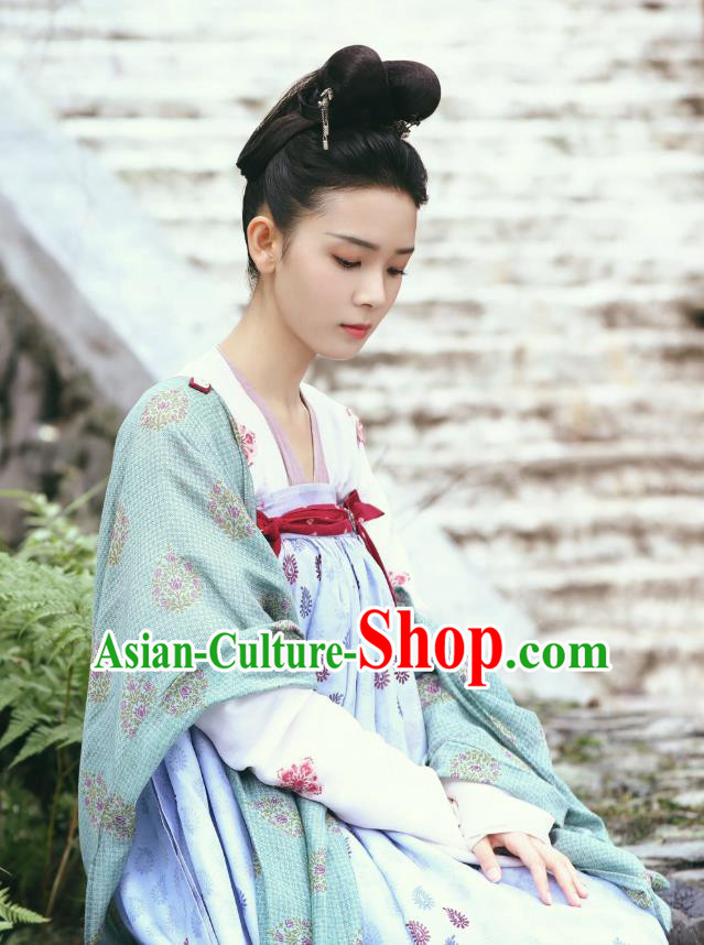 Chinese Ancient Tang Dynasty Hanfu Dress Costumes and Headwear Drama Wu Xin The Monster Killer Liu Qingluan Apparels Garment