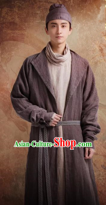 Chinese Ancient Tang Dynasty Apparels Garment and Hat Drama Wu Xin The Monster Killer Swordsman He Jingming Clothing