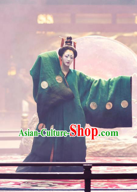Chinese Ancient Tang Dynasty Geisha Hanfu Dress Apparels Costumes and Headdress Drama Wu Xin The Monster Killer Dance Garment