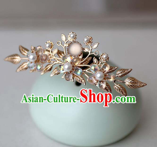 Chinese Ancient Hanfu Golden Hair Clip Women Headwear Hairpin Hair Accessories Hair Crown