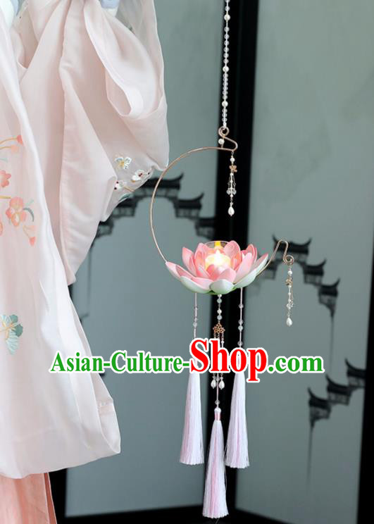 Chinese Ancient Little Lotus Lantern Women Accessories Lantern Festival Lamp