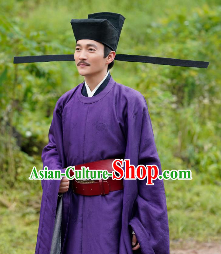 Chinese Ancient Song Dynasty Official Garment Clothing and Hat Drama Serenade of Peaceful Joy Prime Minister Yan Shu Apparels