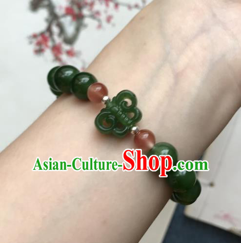 Chinese Ancient Hanfu Jade Butterfly Bangle Wristlet Accessories Jade Bracelet Jewelry