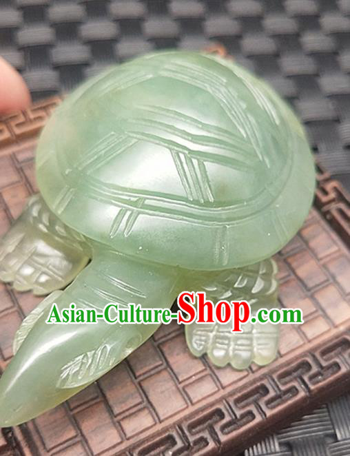 Chinese Jade Craft Handgrip Carving Tortoise Accessories Jade Handiwork