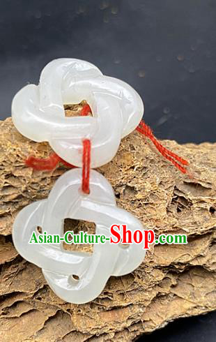 Chinese Ancient Carving White Jade Accessories Hetian Jade Pendant Jade Craft