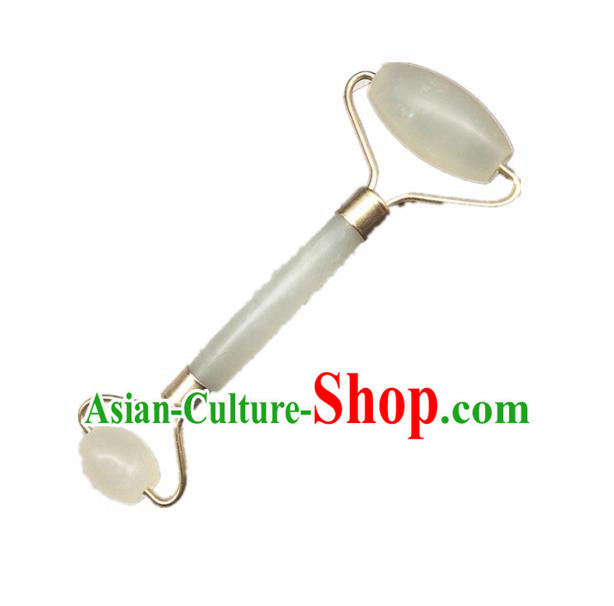 Chinese Ancient Hanfu Jade Face Massager Hetian Jade Jewelry Wheel Accessories