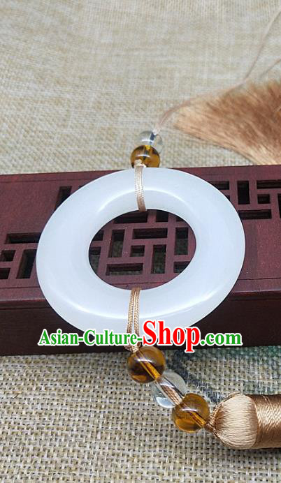 Chinese Ancient Hanfu White Jade Waist Accessories Men Jade Jewelry Pendant