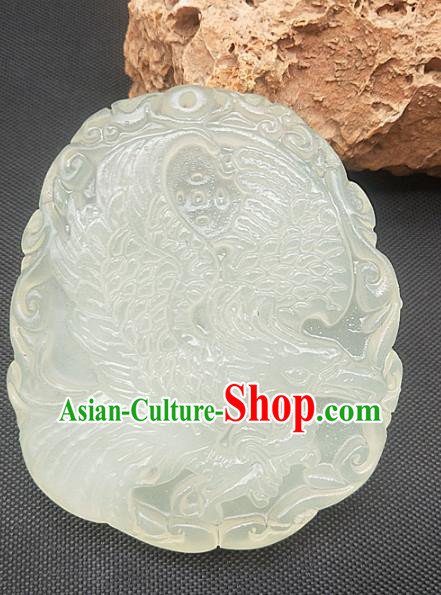 Chinese Ancient Jade Accessories Hsiuyen Jade Label Craft Carving Eagle Jade Necklace Pendant