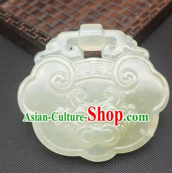 Chinese Handmade Jade Necklace Craft Pendant Hsiuyen Jade Label Carving Monster Jade Accessories