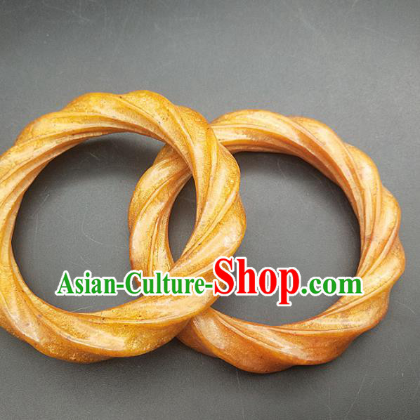 Chinese Ancient Hanfu Jade Carving Bangle Hetian Jade Jewelry Bracelet Accessories