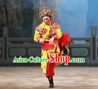 Chinese Peking Opera Takefu A Monkey King Costumes Wusheng Martial Male Sun Wukong Garment Apparel and Headwear