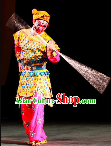 Chinese Peking Opera Martial Male Garment Takefu A Monkey King Costumes Wusheng Sun Wukong Apparel and Hat