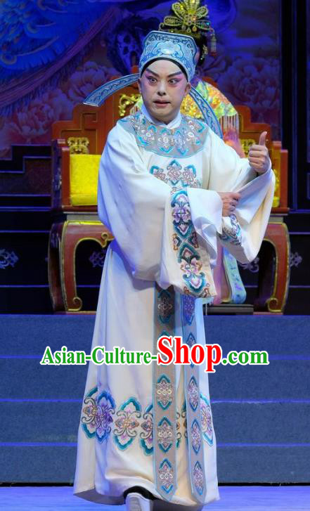 Chinese Cantonese Opera Niche Xiaosheng Garment Martial Men Princess Chang Ping Costumes Zhou Shixian Apparels and Hat