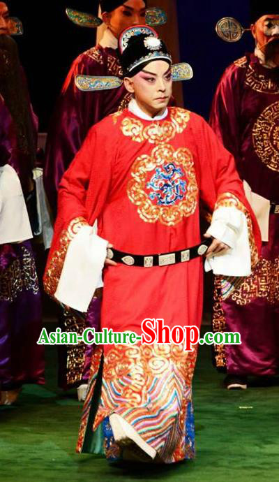 Chinese Cantonese Opera Xiaosheng Garment Princess Chang Ping Costumes Zhou Shixian Number One Scholar Apparels and Hat