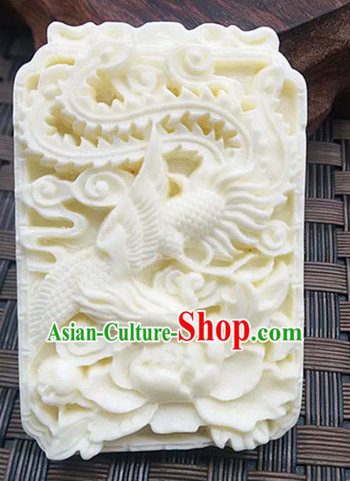 Chinese Handmade Jade Label Accessories Handgrip Craft Handmade Carving Phoenix Jade Waist Pendant