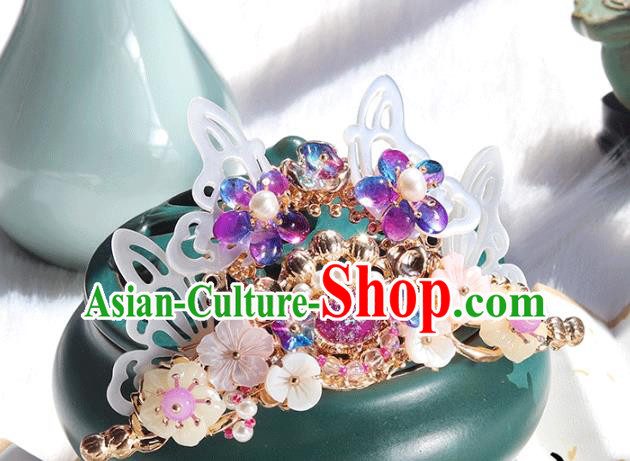 Chinese Ancient Hanfu Shell Butterfly Hair Clip Hair Accessories Women Headwear Hairpin