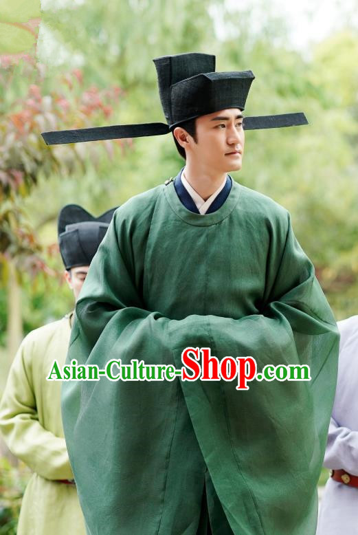 Ancient Chinese Song Dynasty Official Apparel Historical Costumes and Hat Drama Serenade of Peaceful Joy Chancellor Han Qi Garment