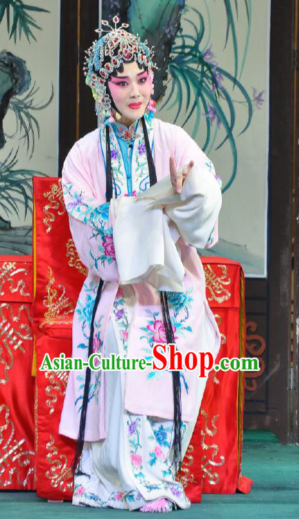 Traditional Chinese Peking Opera Female Actor Garment Dress Return of the Phoenix Hua Tan Costumes Pink Cape and Headdress