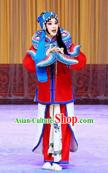 Traditional Chinese Peking Opera Susan Left Hongtong County Female Prisoner Costumes Apparel Young Lady Garment and Headwear