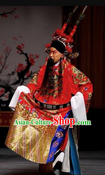 Chinese Beijing Opera Garment Peking Opera Judge Bao and the Qin Xianglian Case Apparels Costumes Embroidered Robe and Hat
