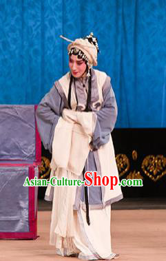 Traditional Chinese Peking Opera Distress Maiden Judge Bao and the Qin Xianglian Case Costumes Apparel Tsing Yi Garment and Headwear