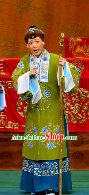 Chinese Traditional Peking Opera Elderly Women Garment Costumes Yangmen Female General Countess She Saihua Apparels and Headpieces