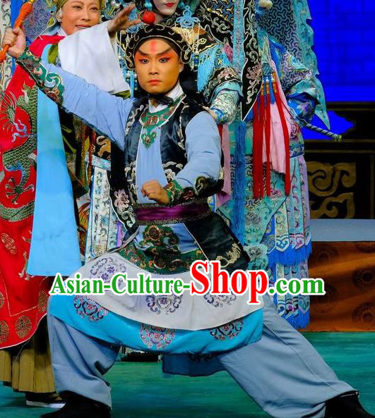 Chinese Peking Opera Takefu Martial Men Apparels Yangmen Female General Costumes Wusheng Garment and Hat