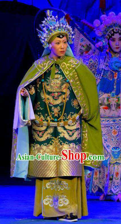 Chinese Traditional Peking Opera Countess She Saihua Yangmen Female General Garment Costumes Elderly Female Apparels and Headwear