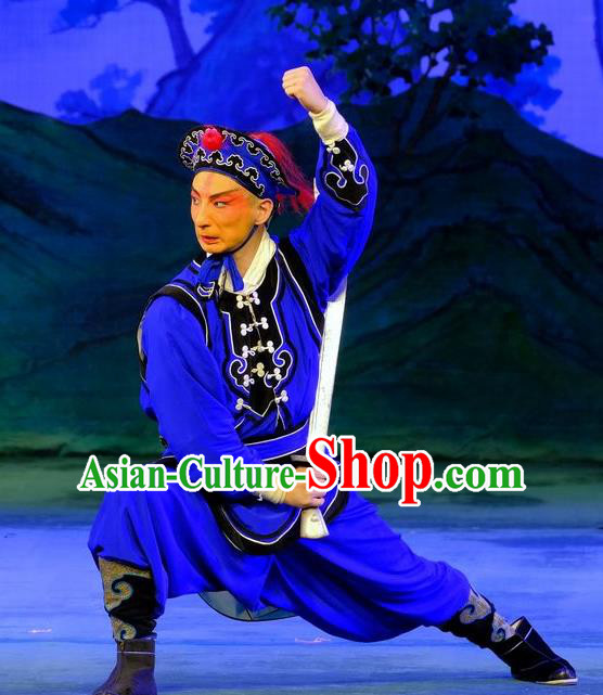 Chinese Peking Opera Wusheng Apparels Yangmen Female General Costumes Martial Soldier Garment and Hat Complete Set