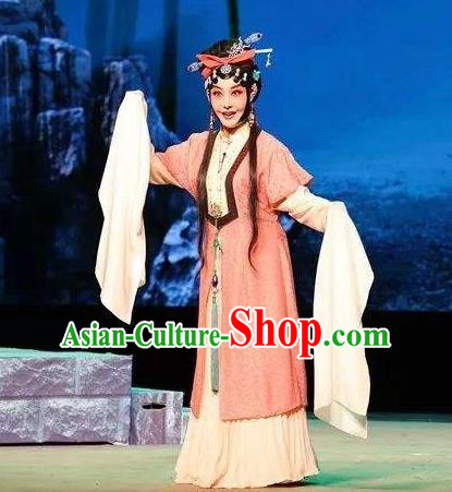 Chinese Traditional Peking Opera Diva Hua Tan Costumes Stealing the Spirit Bell Apparels Goddess Garment and Headwear