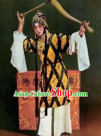 Chinese Kun Opera Taoist Nun Dress Costumes Si Fan Peking Opera Dan Female Role Se Kong Garment and Headdress