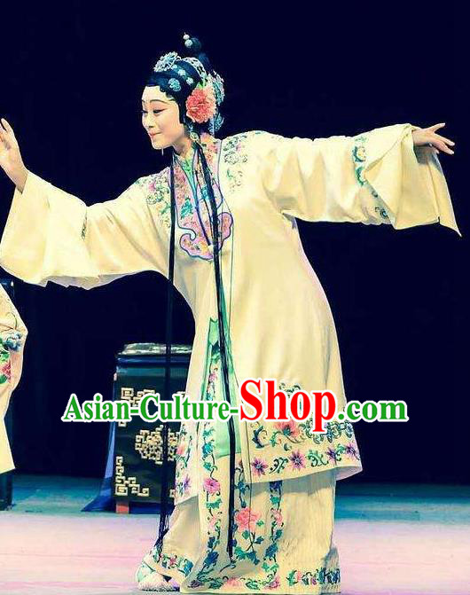 Chinese Kun Opera Rich Lady Costumes Garment The Fragrant Companion Peking Opera Hua Tan Dress Apparels and Hair Accessories