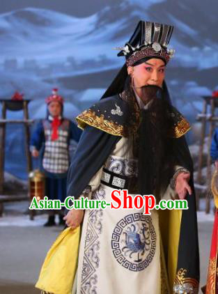 Chinese Historical Beijing Opera Old Scholar Costumes Cao Cao And Yang Xiu Apparels Elderly Male Garment and Hat