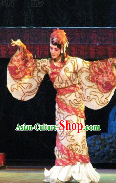 Chinese Beijing Opera Court Lady Hanfu Dress Apparels Costumes Zeng Houyi Peking Opera Hua Tan Garment and Hair Jewelry