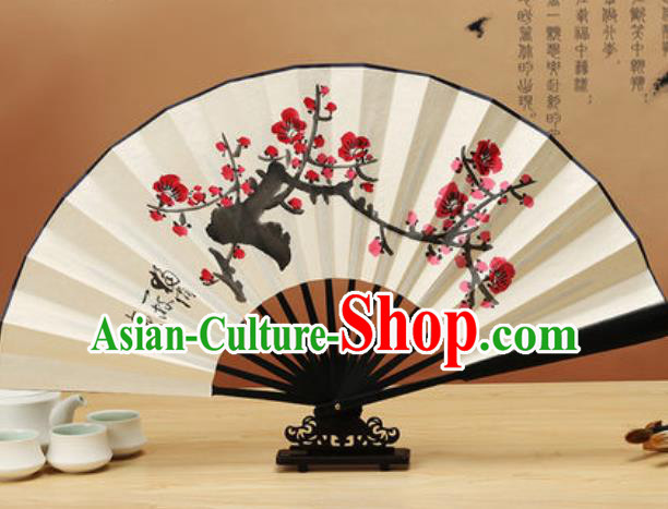 Chinese Traditional Hand Painting Plum Blossom Paper Fan Classical Dance Accordion Fans Folding Fan