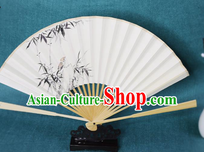 Handmade Chinese Ink Painting Bamboo Paper Fan Traditional Classical Dance Accordion Fans Folding Fan