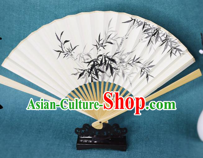 Handmade Chinese Ink Painting Bamboo Paper Fan Traditional Classical Dance Accordion Fans Folding Fan