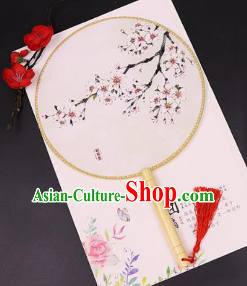 Chinese Traditional Printing Plum Blossom Silk Fans Handmade Classical Dance Palace Fan for Women