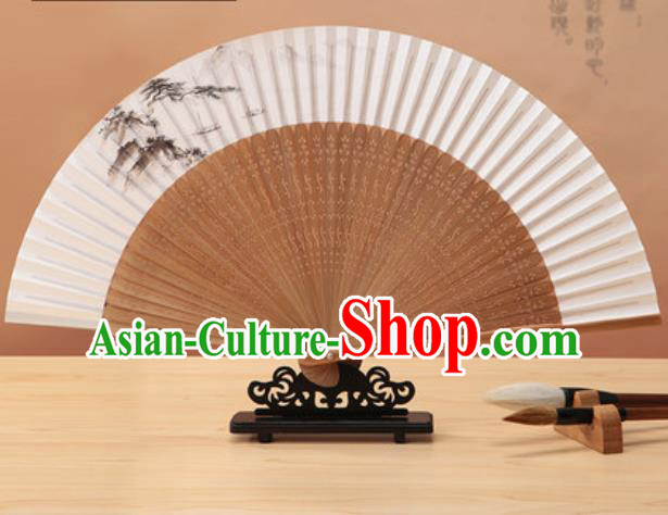 Chinese Traditional Hand Painting Pine Paper Fan Classical Dance Accordion Bamboo Fans Folding Fan