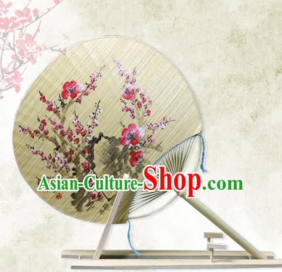 Handmade Chinese Painting Plum Bamboo Fans Traditional Classical Dance Palace Fan for Women