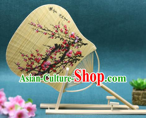 Handmade Chinese Ink Painting Plum Fans Traditional Classical Dance Bamboo Palace Fan for Women