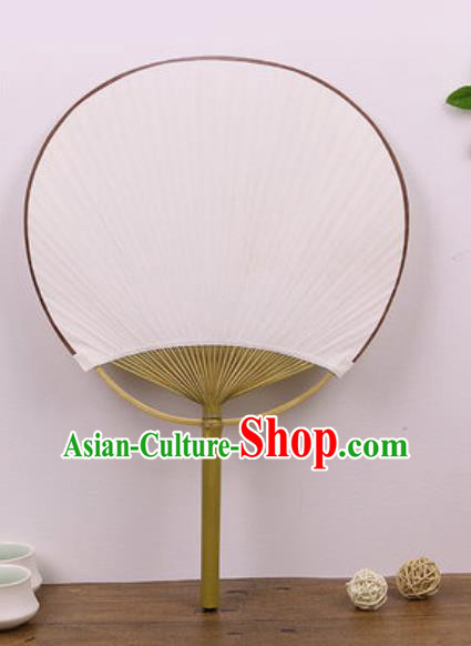 Handmade Chinese White Paper Round Fans Traditional Classical Dance Fan for Women