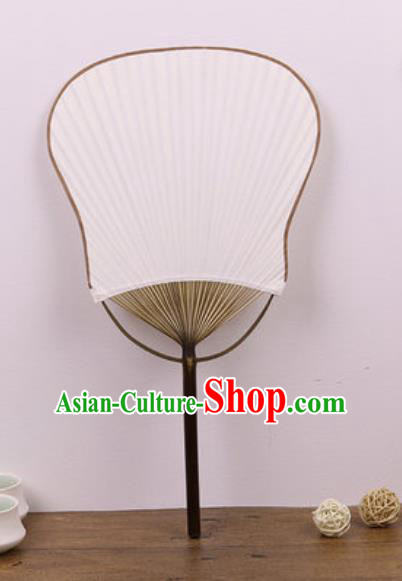 Handmade Chinese White Paper Palm Leaf Fans Traditional Classical Dance Fan for Women