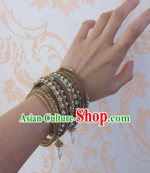 Indian Traditional Wedding Crystal Bracelet Asian India Bride Jewelry Accessories for Women