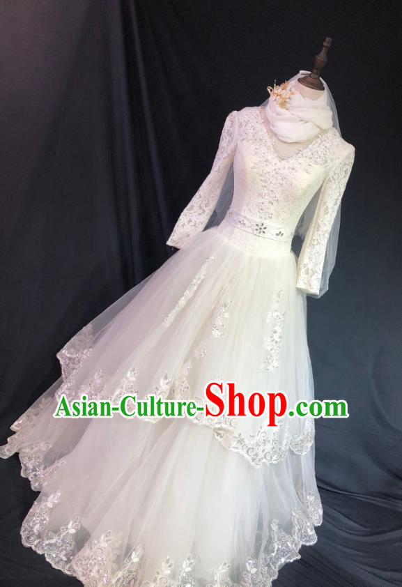 Top Grade Bride Embroidered Wedding Dress Bridal Full Dress Wedding Costume for Women