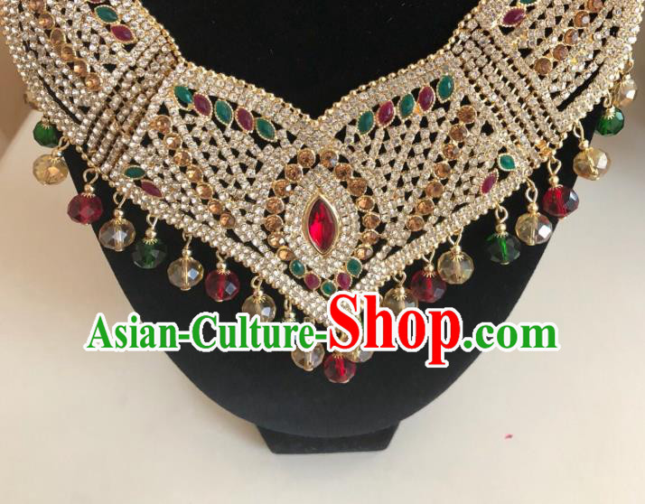 Indian Court Traditional Wedding Colorful Beads Necklace Asian India Bride Jewelry Accessories for Women