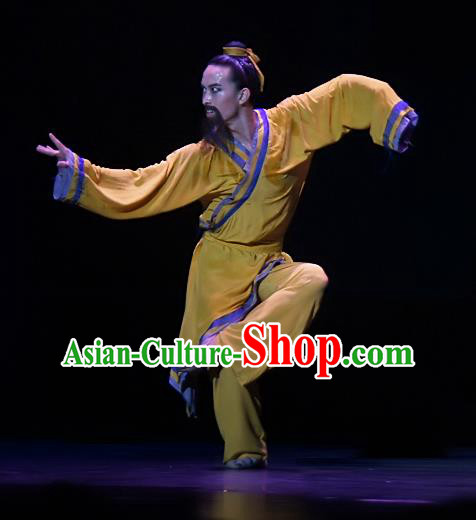 Chinese Traditional Dance Si Lu Hua Yu Male Clothing Classical Dance Stage Performance Costume for Men