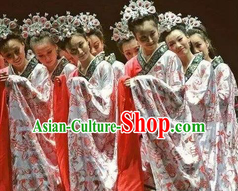 Chinese Traditional Dance Yun Wen Clouds Han Dynasty Dress Classical Dance Stage Performance Costume for Women