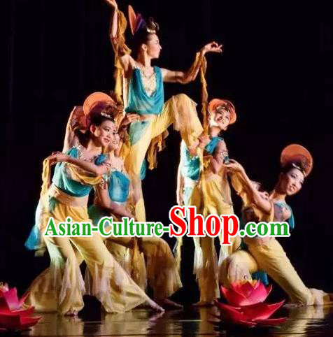 Chinese Yuan Qi Dunhuang Dance Flying Apsaras Clothing Traditional Classical Dance Stage Performance Costume for Women