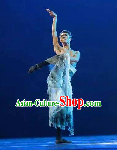 Chinese Traditional Dance Shuimo Gu He Clothing Classical Dance Stage Performance Costume for Men